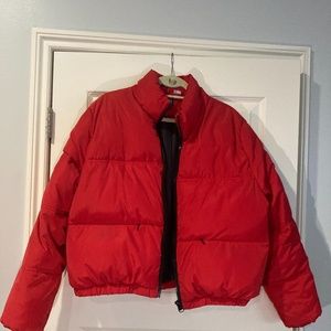 H&M red puffer jacket